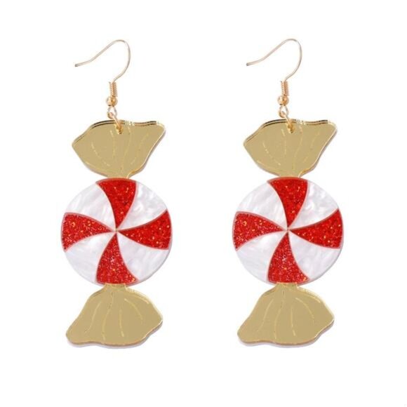 Christmas Candy Drop Earrings - Picture 5 of 6